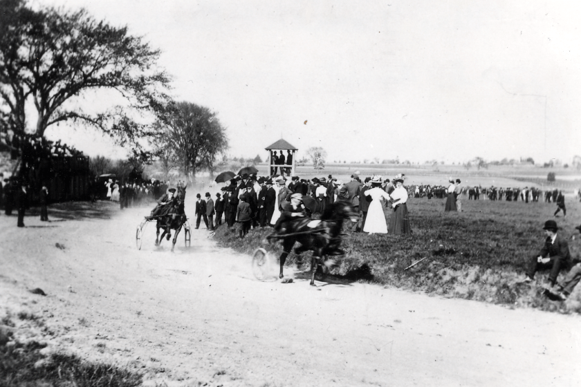 Harness racing action at the annual Richmond Hill Spring Fair (1908)