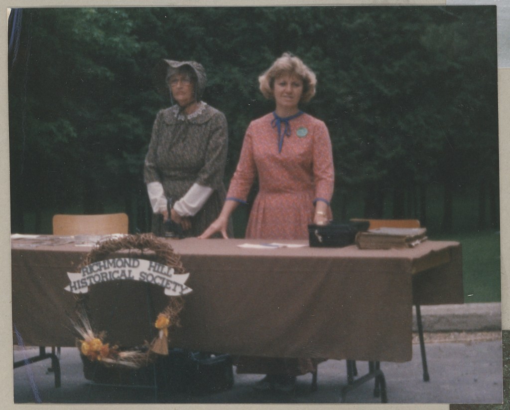 Colour image of Doris Leno and Cheryl Butler during Village Day at the Mill Pond in 1989.